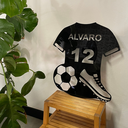 Cuadro Personalizado - Regalo para un Hijo - Camiseta de Fútbol